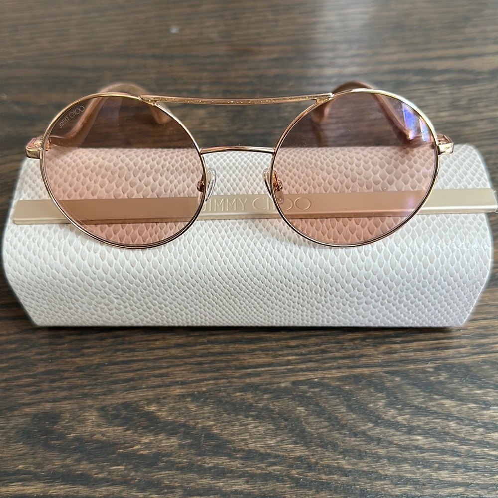 Jimmy Choo Rose Gold Sunglasses! Gorgeous!